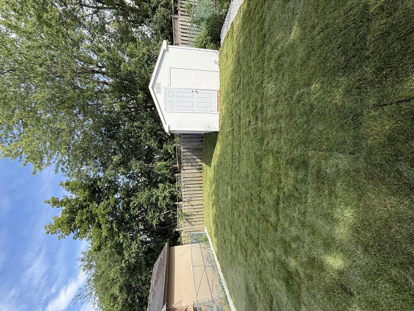 Fresh sod, laid thick and even